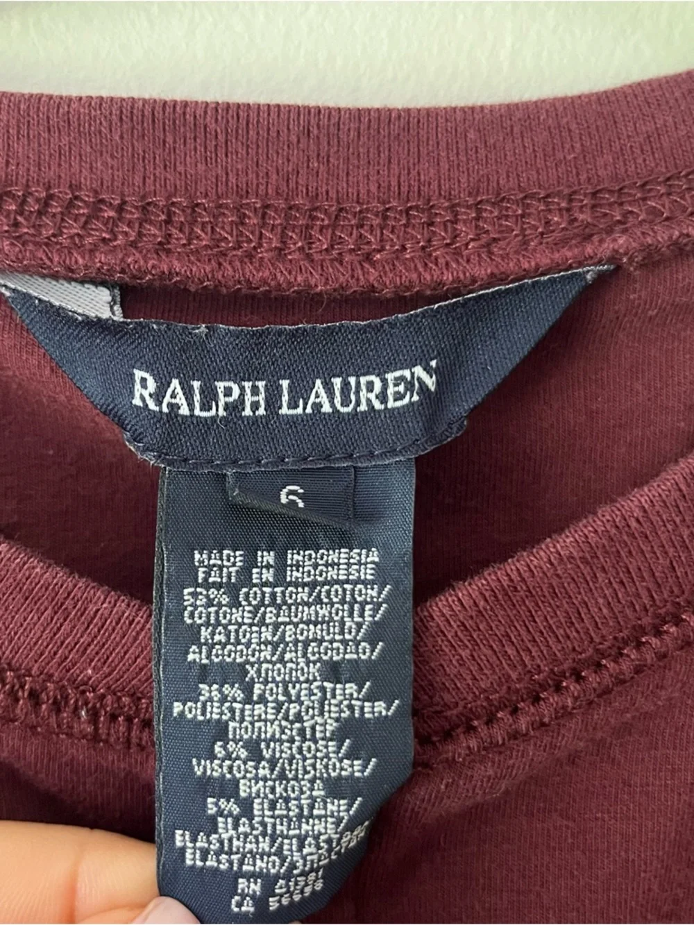 Girls Ralph Lauren Burgundy Dress 6 Henley Long Sleeve